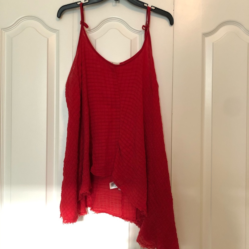 Red flowy camisole tank top